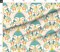 Rainforest Damask Light Tropical Forest Exotic Birds Fruit Soft Orange Coral Salmon Bright Pastel Boho Yellow Mint Blue Large Scale Custom Printed Fabric by Spoonflower Various Fabrics by the Yard or Fat Quarter
